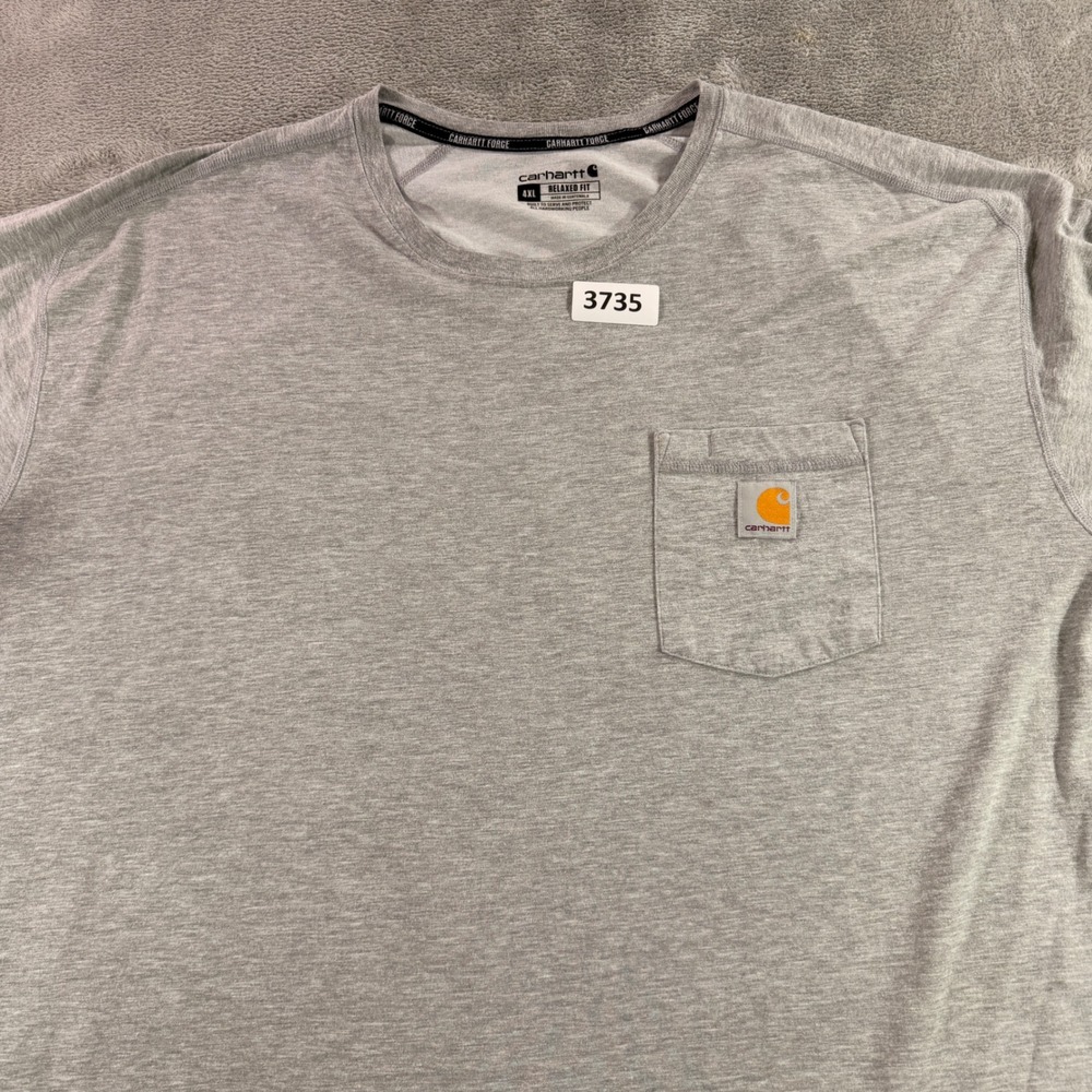 Carhartt Pocket T-Shirt Mens 4XL Gray Force‎ Relaxed Fit Short Sleeve TK6652-M